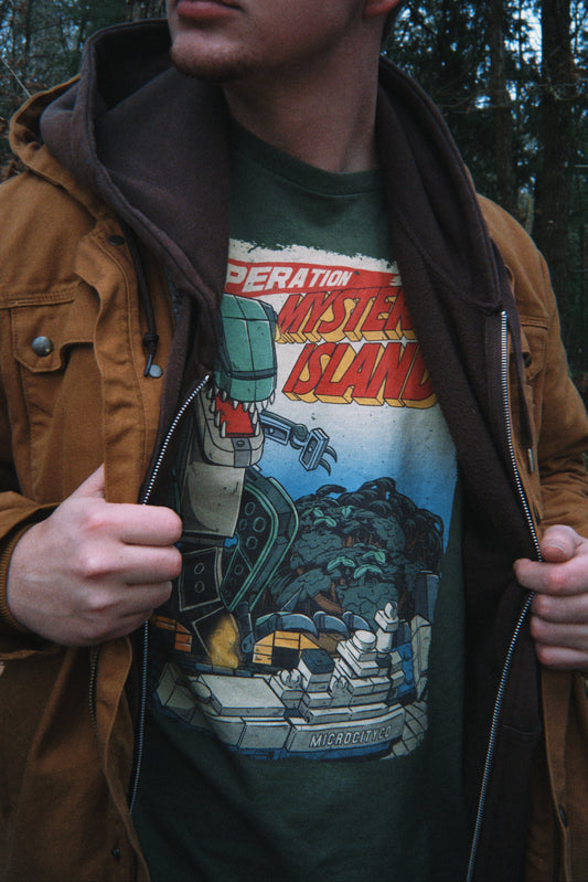 Operation Mystery Island Full Graphic Tee Explorer's Green
